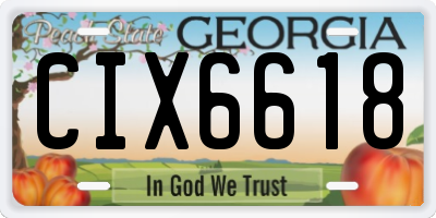 GA license plate CIX6618