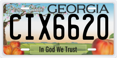 GA license plate CIX6620