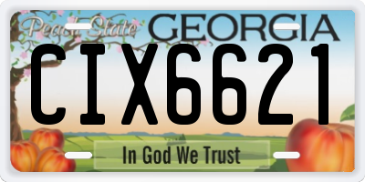 GA license plate CIX6621