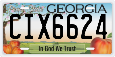 GA license plate CIX6624