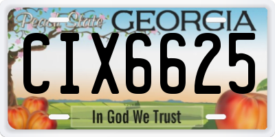 GA license plate CIX6625