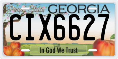 GA license plate CIX6627