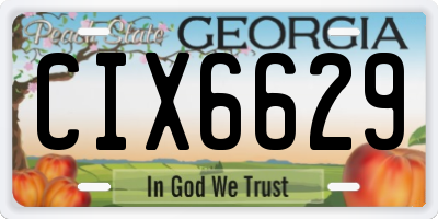 GA license plate CIX6629