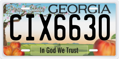 GA license plate CIX6630