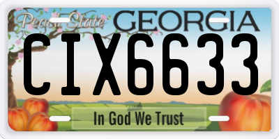 GA license plate CIX6633