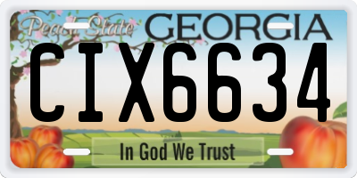 GA license plate CIX6634