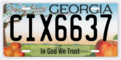 GA license plate CIX6637