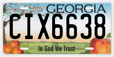 GA license plate CIX6638
