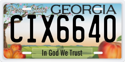 GA license plate CIX6640