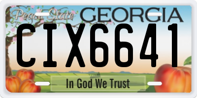 GA license plate CIX6641