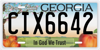 GA license plate CIX6642
