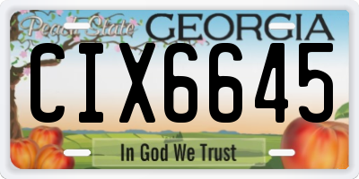 GA license plate CIX6645