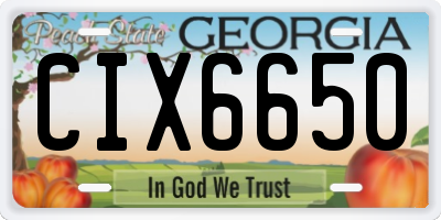 GA license plate CIX6650