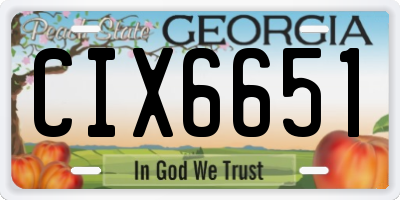 GA license plate CIX6651
