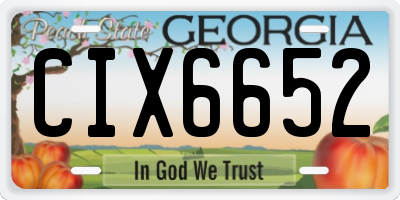 GA license plate CIX6652
