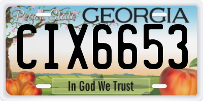 GA license plate CIX6653