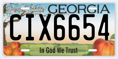 GA license plate CIX6654