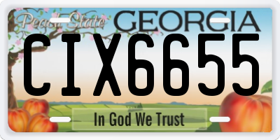 GA license plate CIX6655