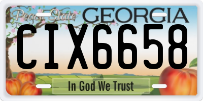 GA license plate CIX6658