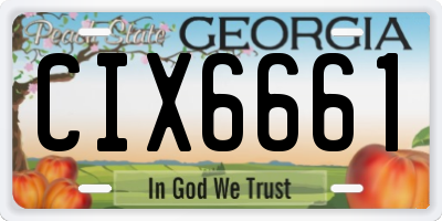 GA license plate CIX6661