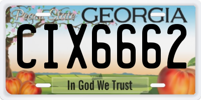 GA license plate CIX6662