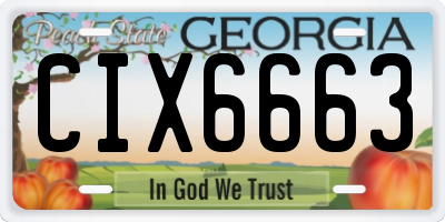 GA license plate CIX6663