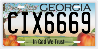 GA license plate CIX6669