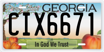GA license plate CIX6671