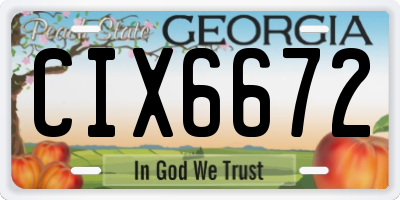 GA license plate CIX6672