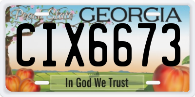 GA license plate CIX6673