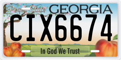 GA license plate CIX6674