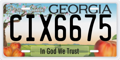 GA license plate CIX6675