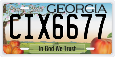 GA license plate CIX6677