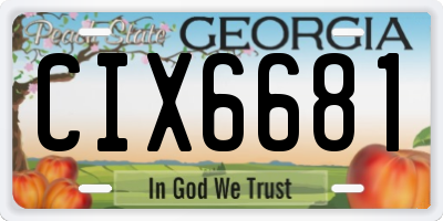 GA license plate CIX6681