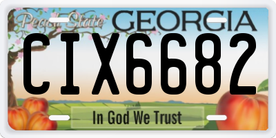 GA license plate CIX6682