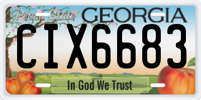 GA license plate CIX6683