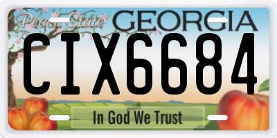 GA license plate CIX6684