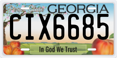 GA license plate CIX6685