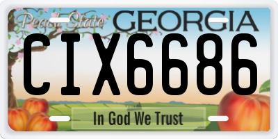 GA license plate CIX6686