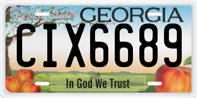 GA license plate CIX6689