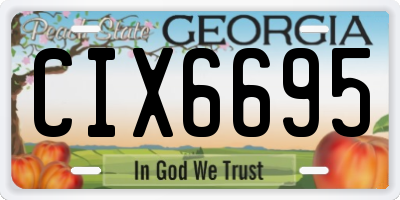 GA license plate CIX6695