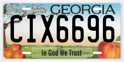 GA license plate CIX6696