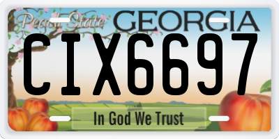 GA license plate CIX6697