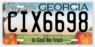 GA license plate CIX6698
