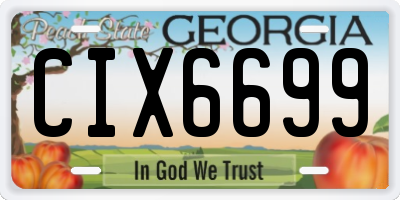 GA license plate CIX6699