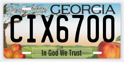 GA license plate CIX6700