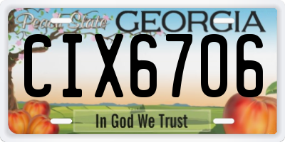 GA license plate CIX6706
