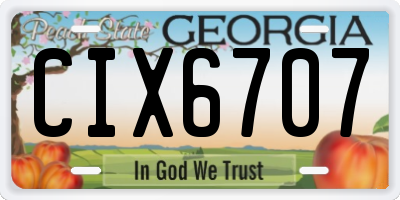 GA license plate CIX6707