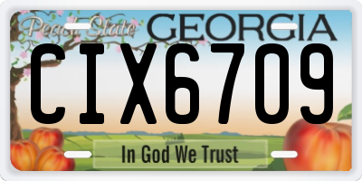 GA license plate CIX6709