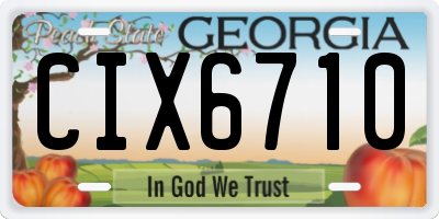 GA license plate CIX6710